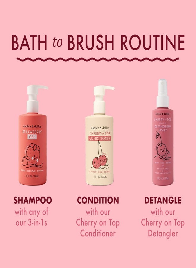 Dabble & Dollop Cherry on Top Conditioner - Natural Shine & Detangler for Kids, Paraben & Sulfate Free, Vegan, Gluten-free, Tear-Free (10oz, Pack of 2) - Image 4